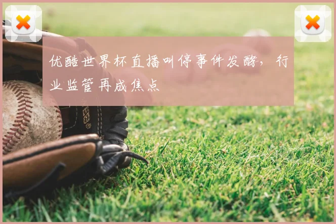 优酷世界杯直播叫停事件发酵,行业监管再成焦点